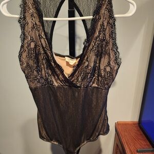 Lace-Trim Black Bodysuit by Ember Gothic Gorecorp